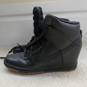 Nike Women’s All Black High Top Wedge Shoe